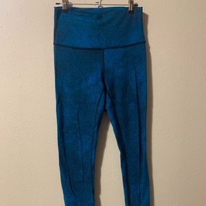 Lululemon Blue Patterned High-waisted Leggings SZ6